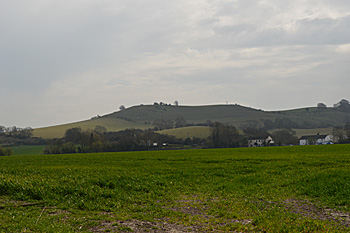 Pegsdon village with Deacon Hill behind April 2015